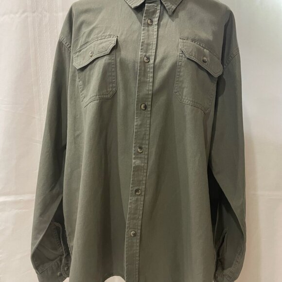 Wrangler Military Green premium quality Long sleeve Shirt size XXL - Picture 8 of 14